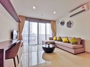 Apartemen Superior, 2 kamar tidur, Bebas Asap Rokok, 2 kamar mandi | Area keluarga | Smart TV