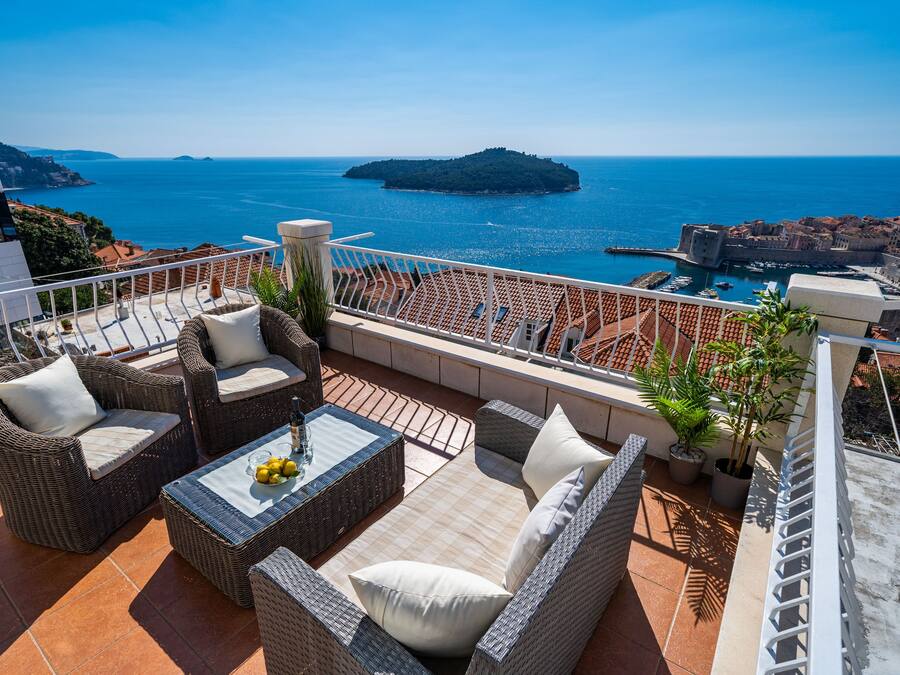 Apartamento premium, 2 quartos, terraço, vista para o mar | Terraço/pátio