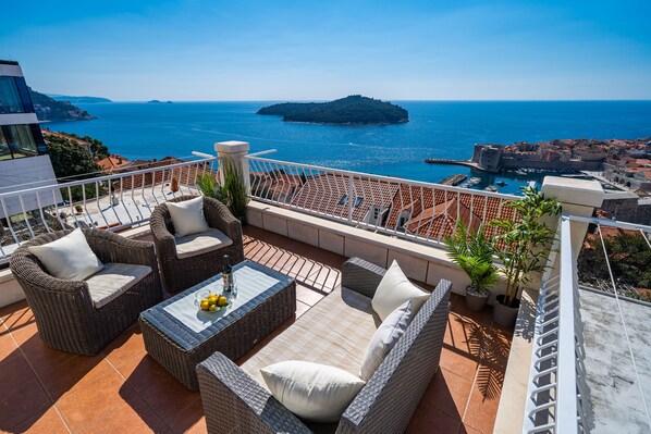 Premium Apartment, 2 Bedrooms, Terrace, Sea View | Terrace/patio - Apartments Isabora (Dubrovnik)