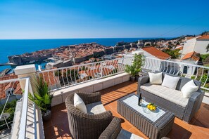 Premium Apartment, 2 Bedrooms, Terrace, Sea View | Terrace/patio
