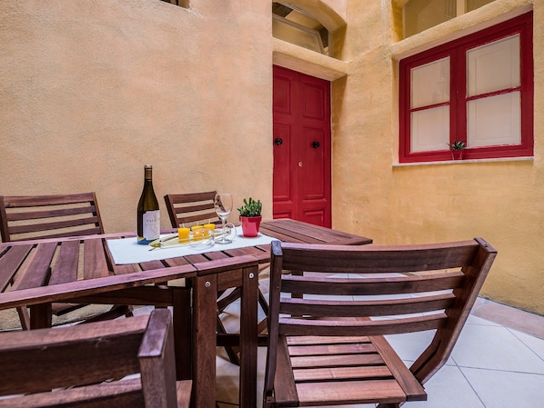 Apartment, 2 Double Beds, Ground Floor | Terrace/patio - Valletta Republic Street Apartment (Valletta)