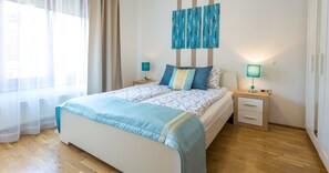 Apartamento superior, 1 habitación, en la zona del jardín (Blue) | 1 dormitorio, decoración individual, mobiliario individual