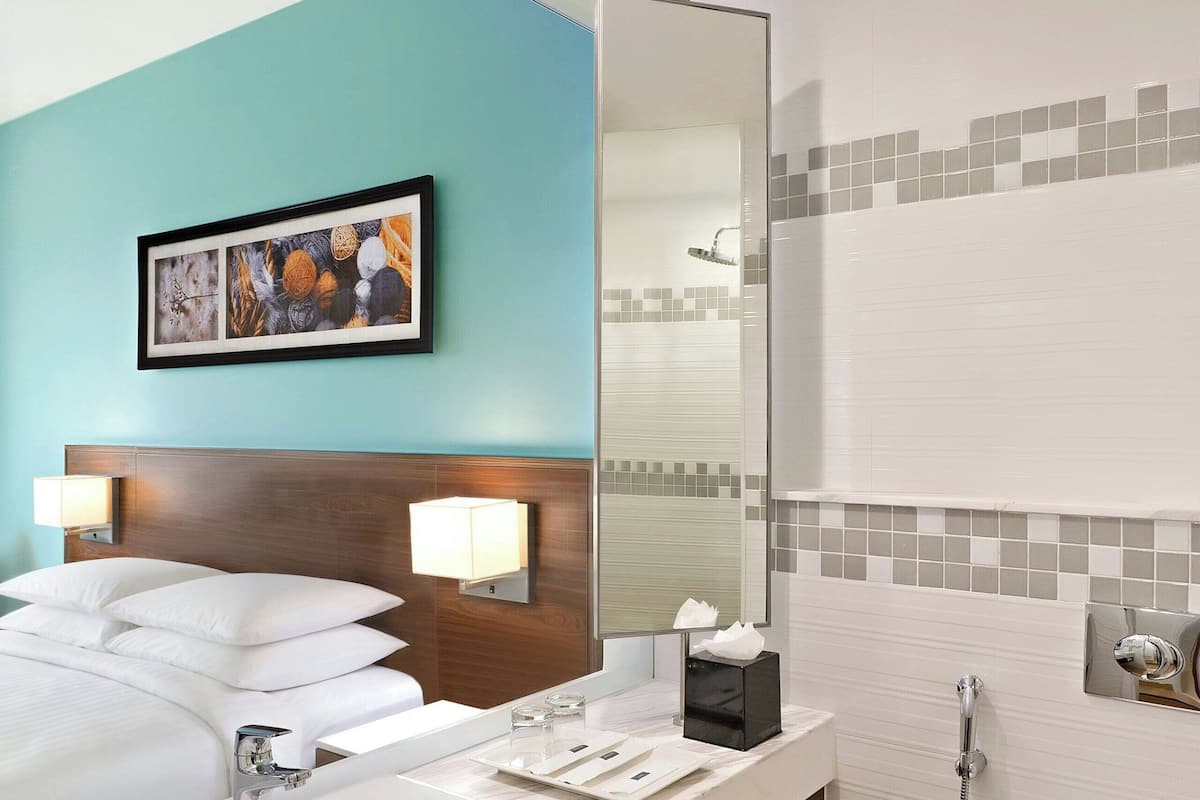 shower, free toiletries, hair dryer, slippers