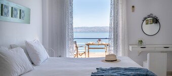 Beachfront Studio | Amazing Sea View balcony | near Nafplio, Epidaurus, Mycenae
