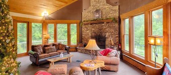 Beautiful spacious country home set on 22 acres that sleeps 27 people.