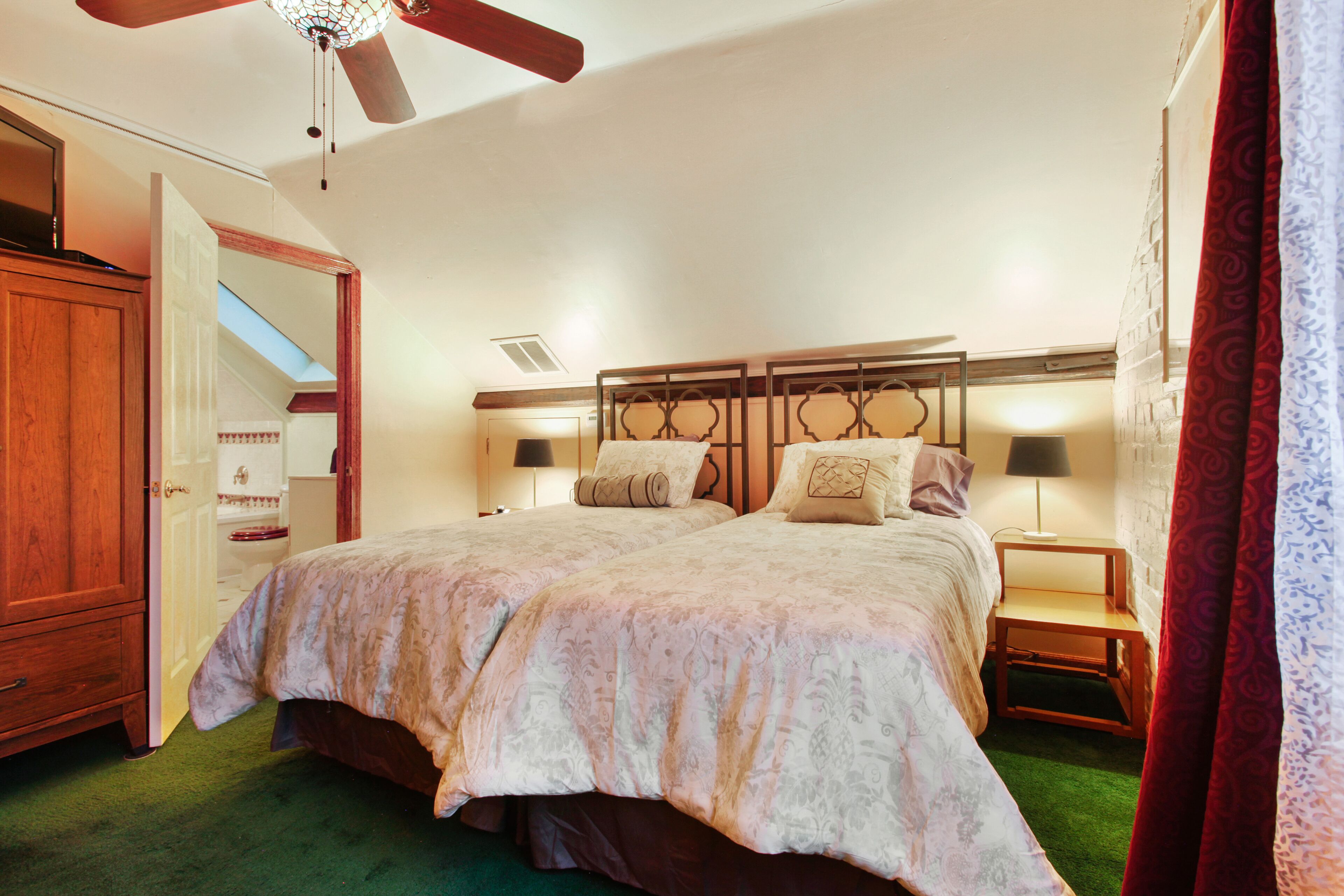 Beds have tempurpedic toppers, to insure comfort. Room has own door to bathroom.