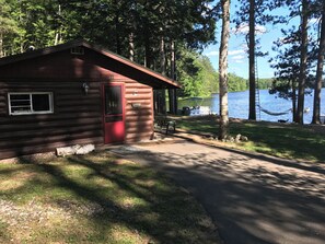 Exterior - Your Little Bit O’ Heaven: Historic Lakefront Log Cabin, Sandy Beach & Stars (Lac du Flambeau)