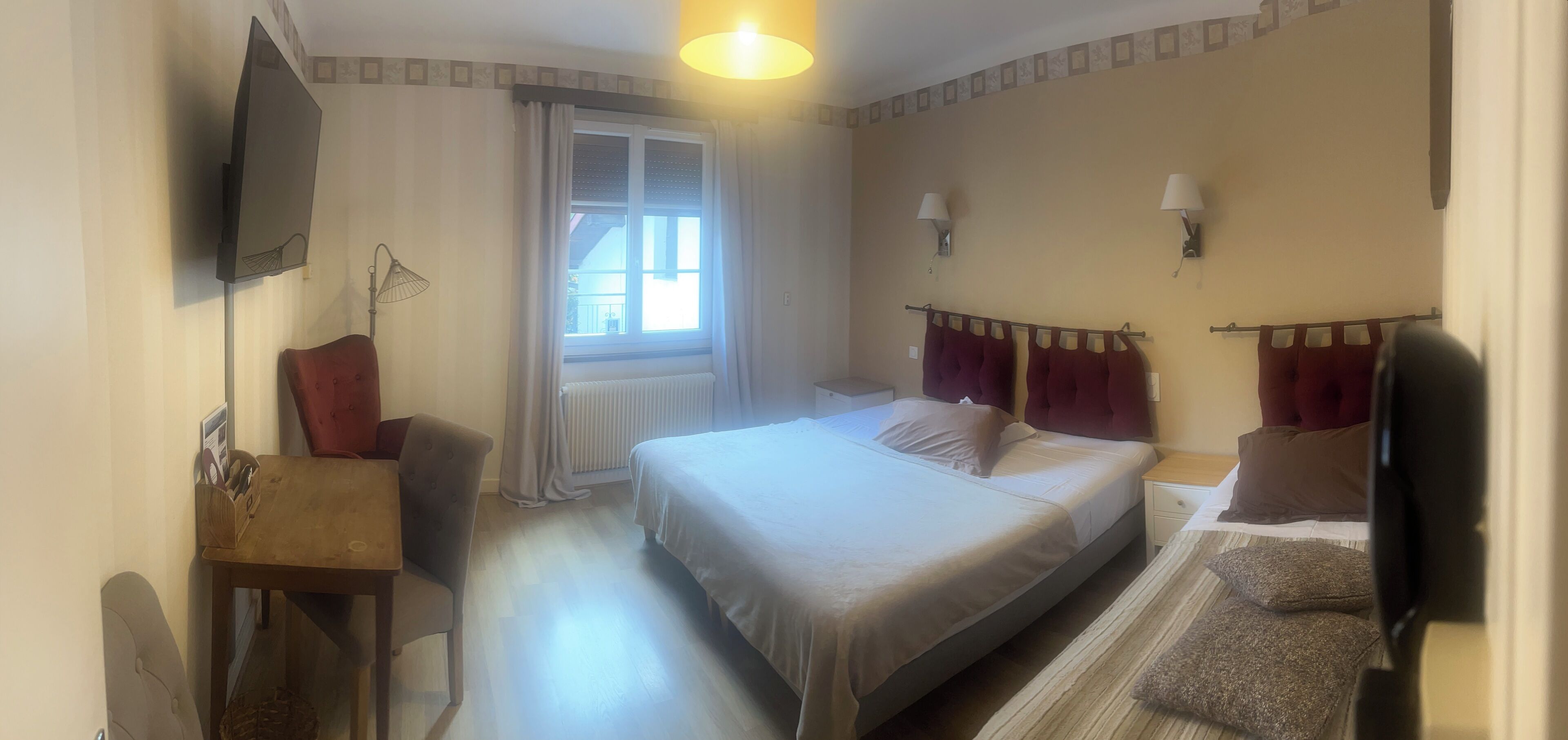 family room | memory-foam beds, individually decorated, desk, soundproofing