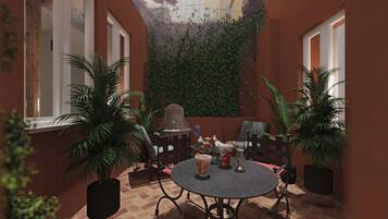 Apartemen Mewah, teras, gedung tambahan (No elevator - 1st floor) | Teras/patio