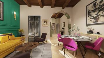 Luxury Apartment, Terrace, Annex Building (No elevator - 1st floor) | Living area | 40-inch Smart TV with digital channels