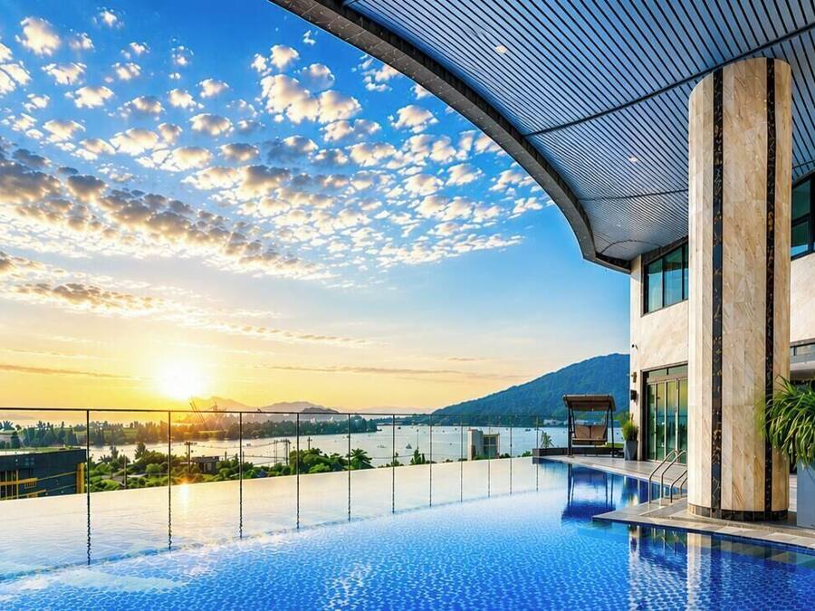 Una piscina al aire libre