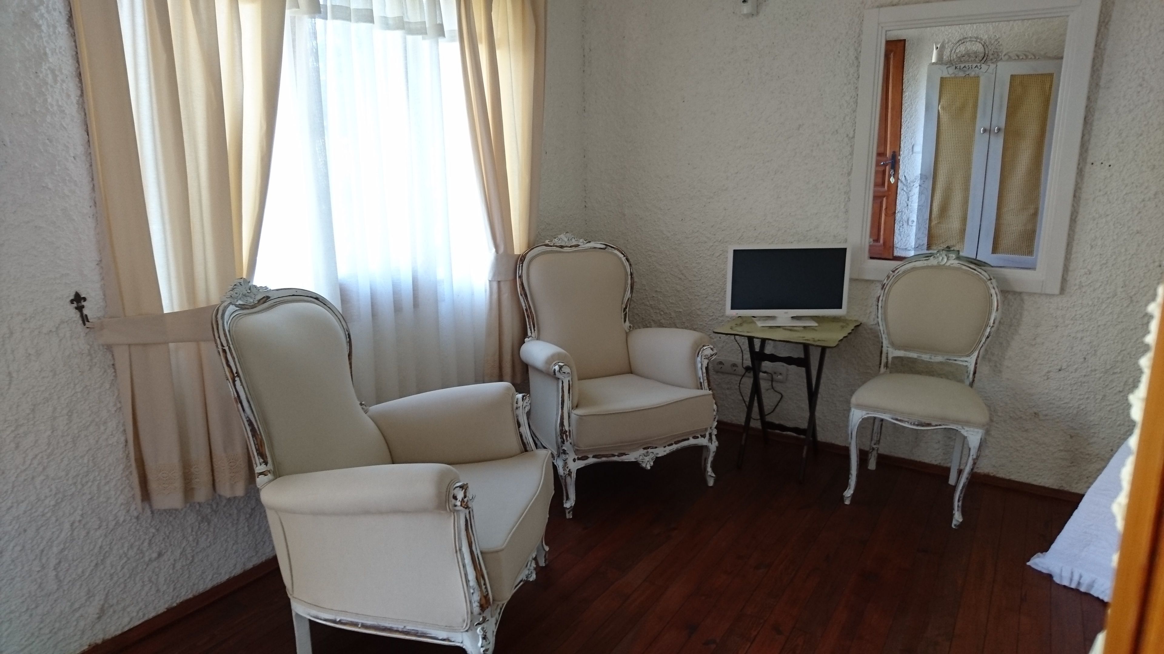 deluxe double room, 1 double bed, garden view, garden area | living area