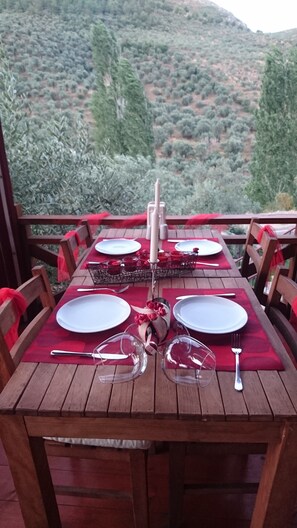 屋外ダイニングエリア