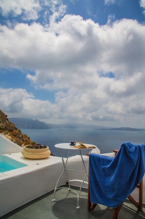 Romantic Suite, 1 Bedroom, Jetted Tub (Panoramic View) | View from room - Lava Caves (Santorini)