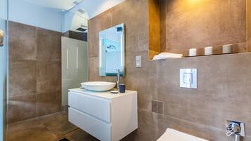Shower, rainfall showerhead, hair dryer, bidet