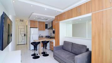 Apartment | Living area | 42-inch flat-screen TV with digital channels, TV, Netflix