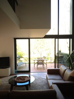 TV, fireplace, offices