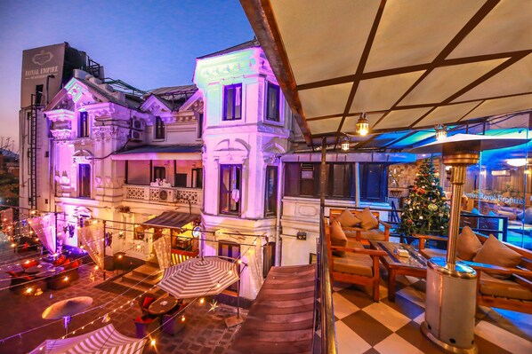 Outdoor banquet area