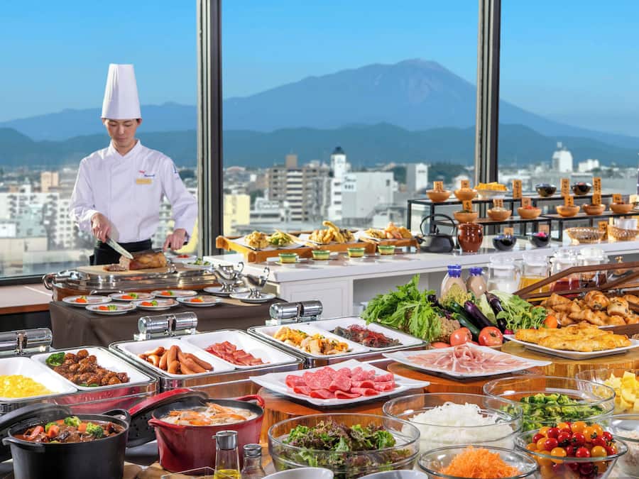 Morgenmadsbuffet hver dag (2310 JPY pr. person)