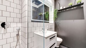 Comfort Apartment, 1 Bedroom, Balcony (max. 4 adults) | Bathroom | Free toiletries, hair dryer, towels