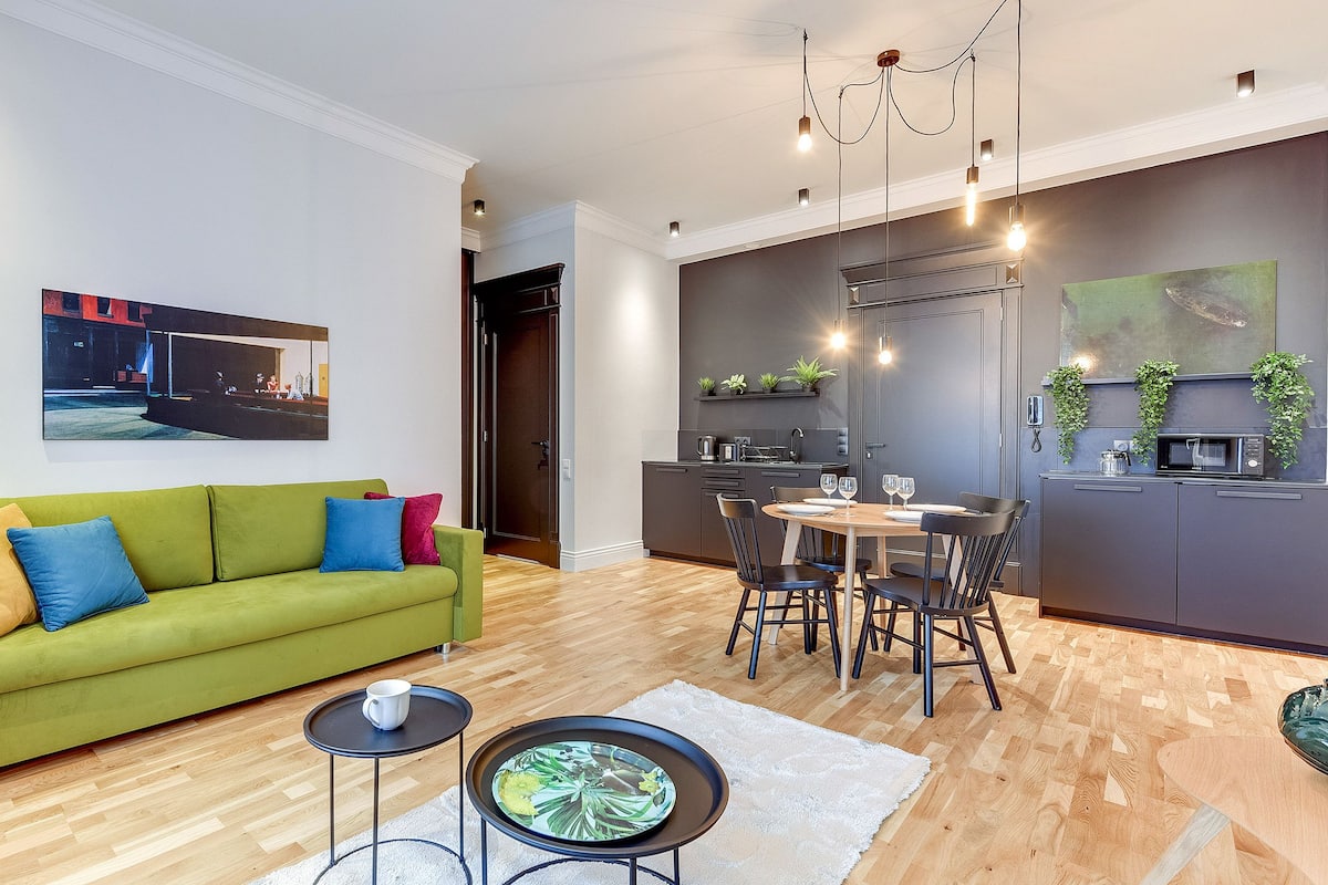 Comfort appartement, 1 slaapkamer, balkon (max. 4 adults) | Woonruimte | Flatscreentelevisie