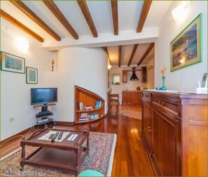 高级公寓 | 起居区 | 等离子电视、DVD 播放器