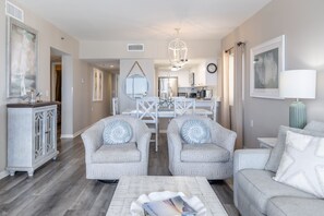 Condo, 3 Bedrooms | Living area | TV, DVD player - Tropical Winds Unit 301 (Gulf Shores)