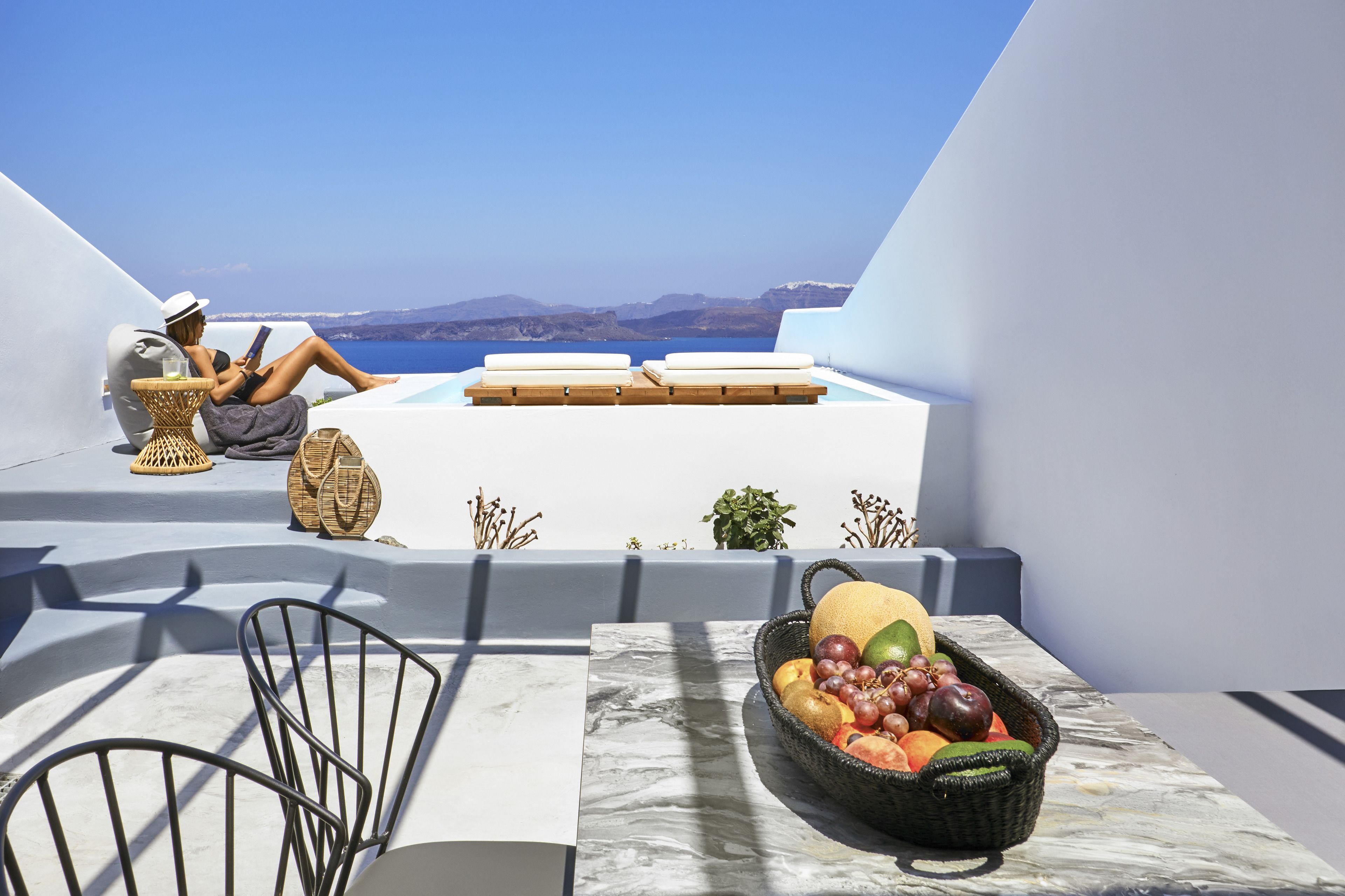 Suite – honeymoon, privat basseng (Heated Infinity Pool) | Italienske Frette-laken, sengetøy av topp kvalitet og minibar