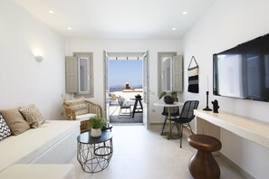 Honeymoon-Suite, eigener Pool (Heated Infinity Pool) | Wohnzimmer