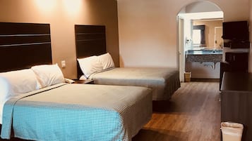 Standard Room, 2 Double Beds, Smoking | Desk, iron/ironing board, free WiFi, bed sheets