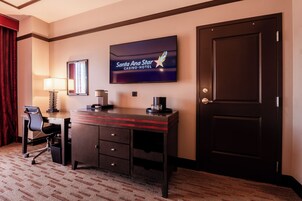 49-inch flat-screen TV with cable channels, TV