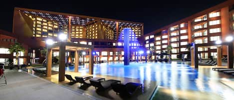 Indoor pool, outdoor pool, cabanas (surcharge), pool umbrellas