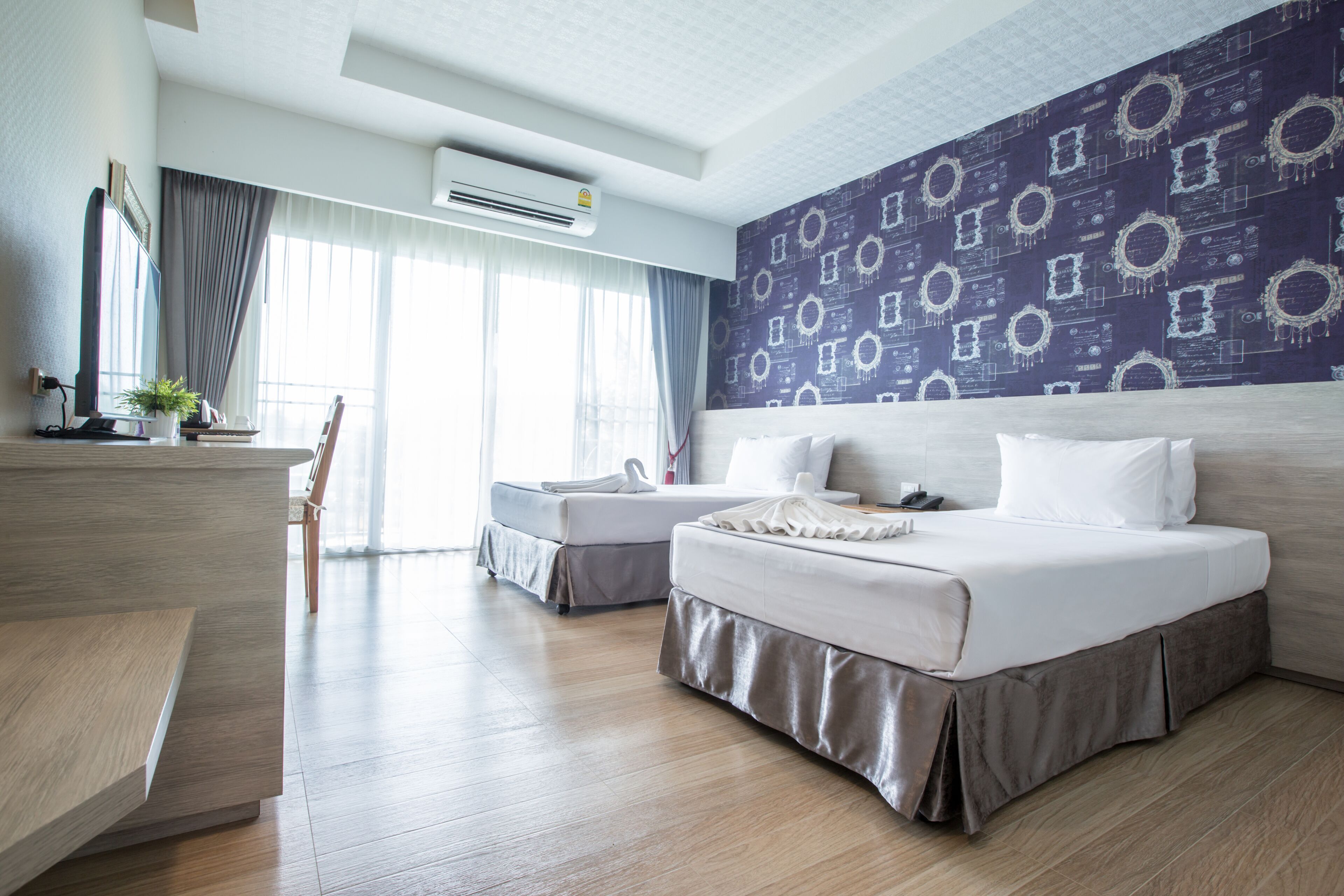 Desk, blackout drapes, rollaway beds, free WiFi