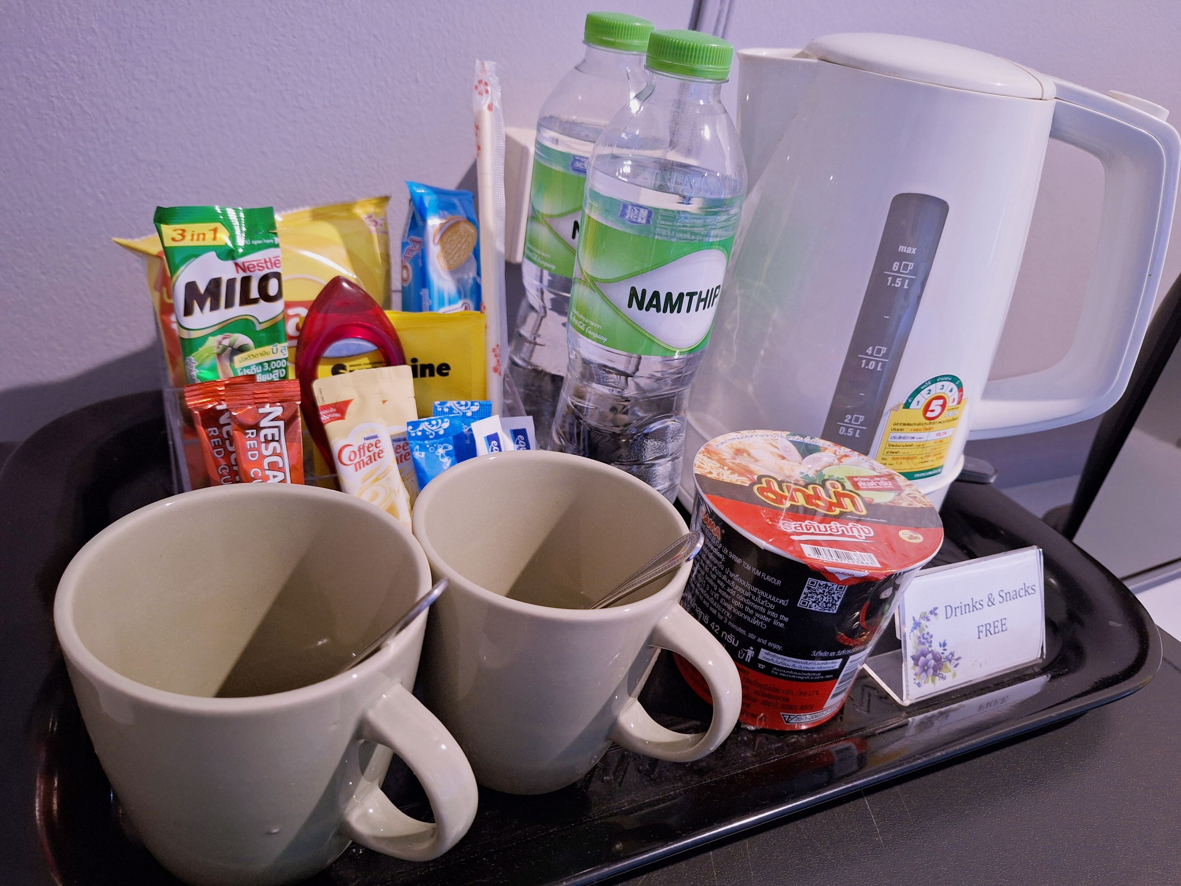 free minibar items, free wifi