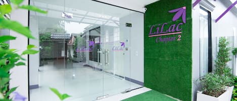 Majoituspaikan sisäänkäynti