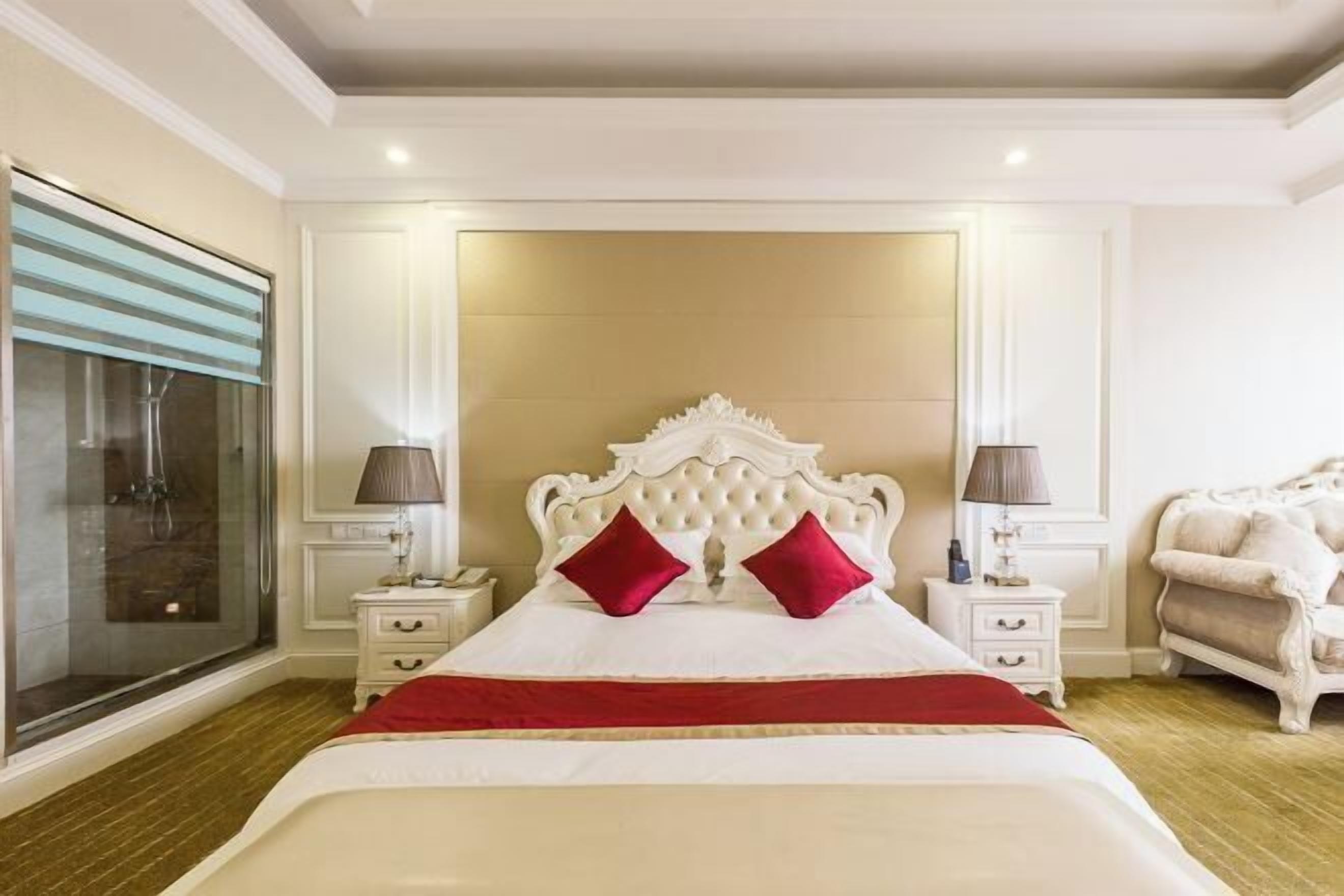 Minibar, desk, blackout drapes, iron/ironing board