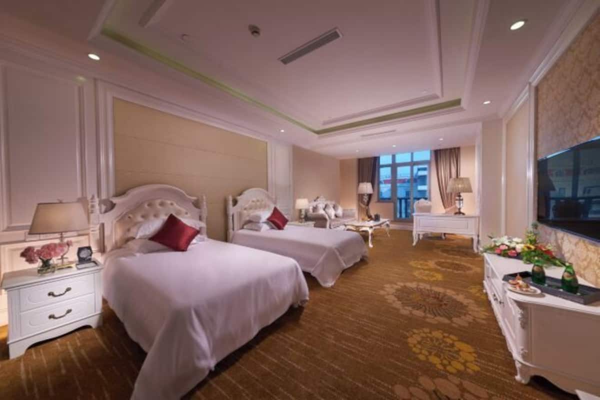 Minibar, desk, blackout drapes, iron/ironing board