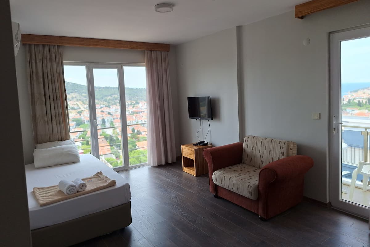 Panoramic Apartment | Minibar, in-room safe, desk, soundproofing