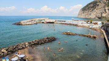 Private beach, sun-loungers, beach umbrellas, beach towels