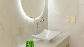 Basic Quadruple Room, Multiple Beds | Bathroom | Shower, hair dryer, towels