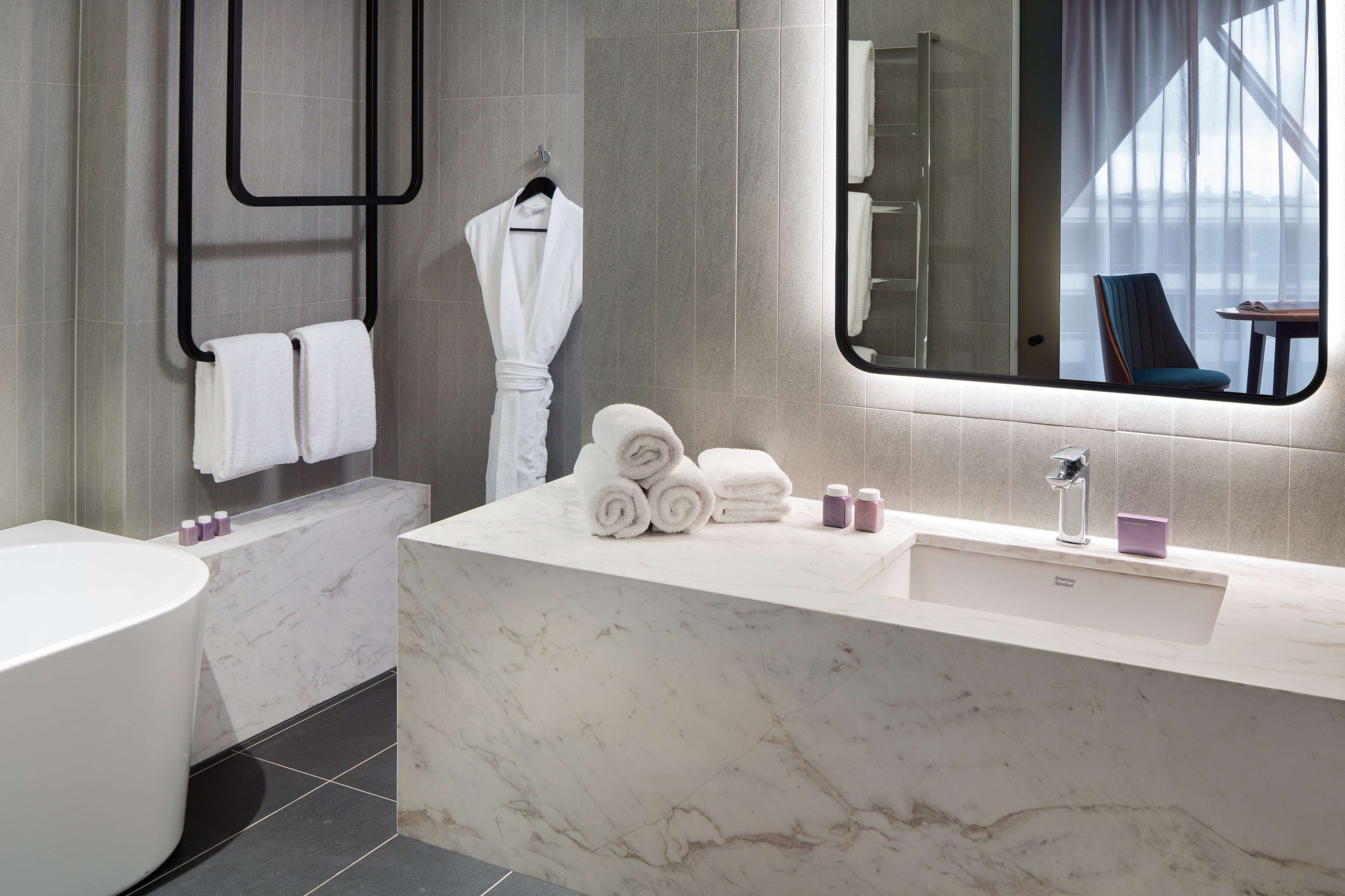 free toiletries, hair dryer, bathrobes, slippers