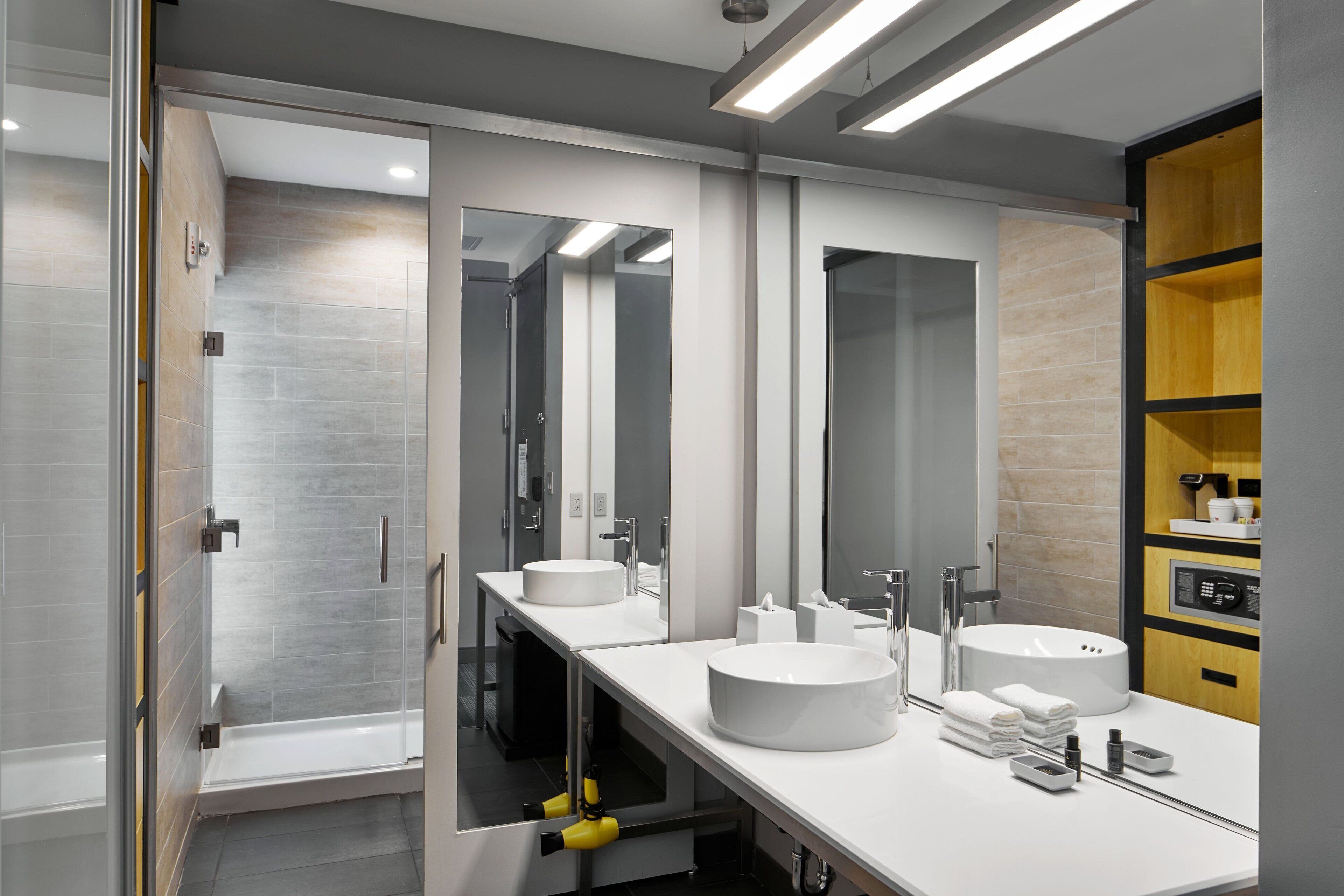 free toiletries, hair dryer, towels