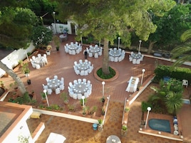 Outdoor banquet area