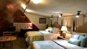 Double Room, 2 Queen Beds (Jasmine Room) | Desk, travel crib, free WiFi, bed sheets