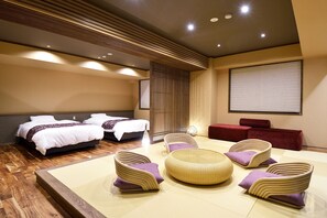 客房 (Japanese-Western style,12 tatami mats) | 客房内保险箱、特色家居、免费 WiFi、床单