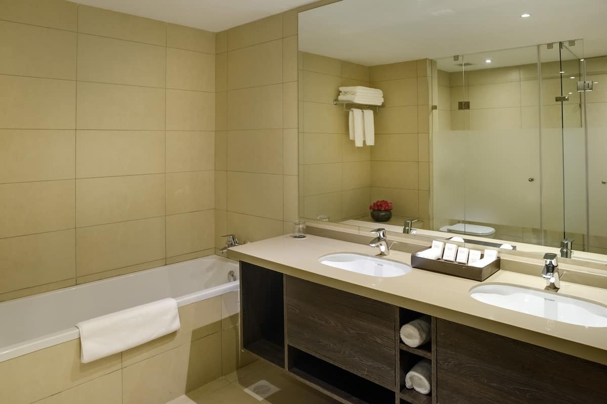 superior suite | bathroom | shower, rainfall showerhead, free toiletries, hair dryer
