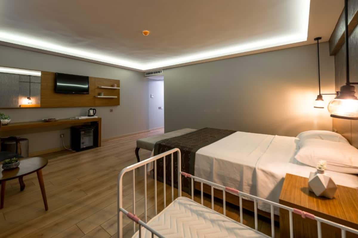 Premium bedding, minibar, desk, iron/ironing board