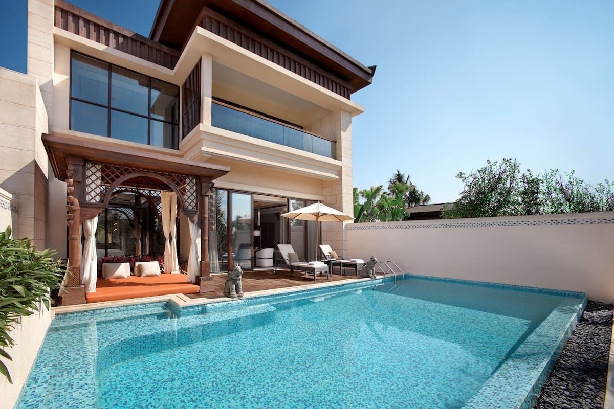 Villa Superior - 2 sovrum - privat pool | Sängtillbehör av högsta kvalitet, duntäcken, bäddmadrasser och minibar