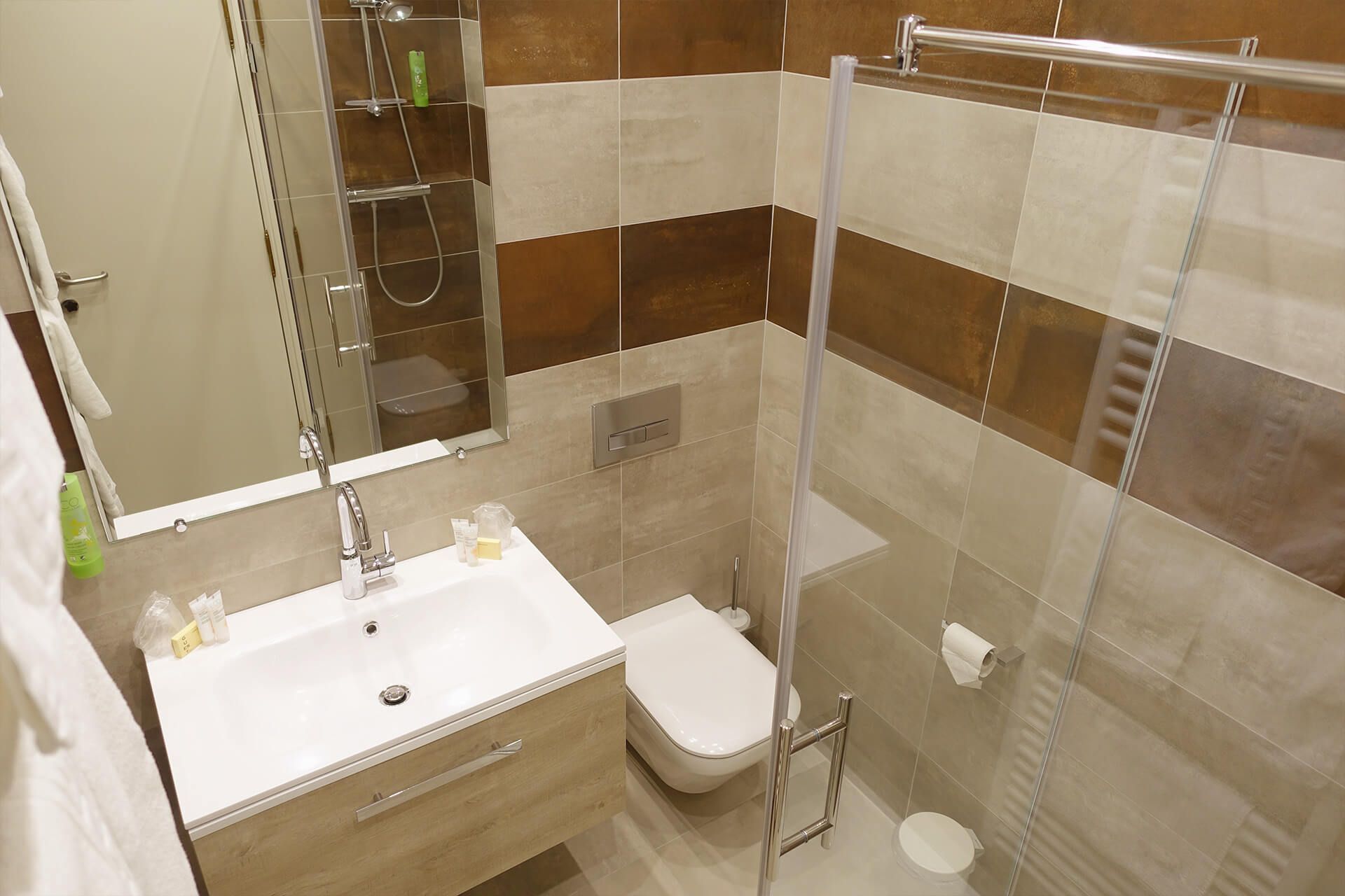 superior single room | bathroom | free toiletries, hair dryer, towels