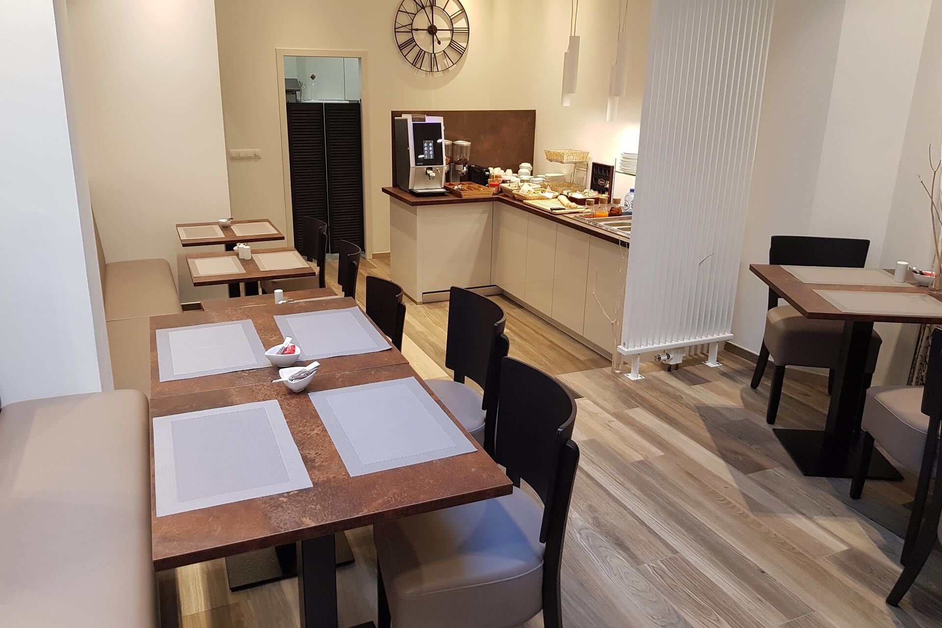 daily buffet breakfast (eur 14.00 per person)